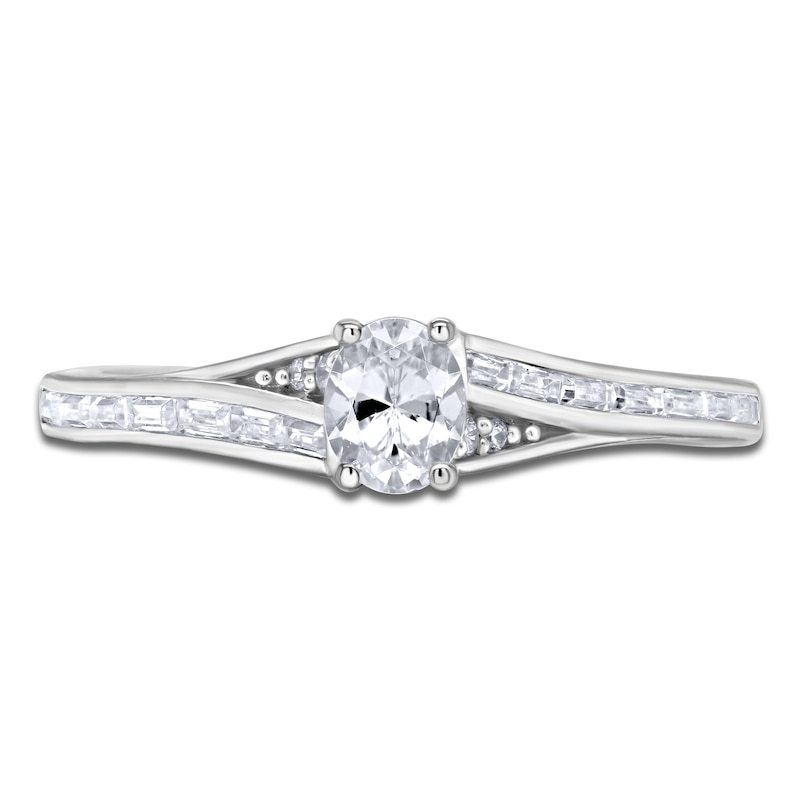Main Image 3 of Brilliant Moments Oval-Cut Diamond Engagement Ring 1/2 ct tw 14K White Gold