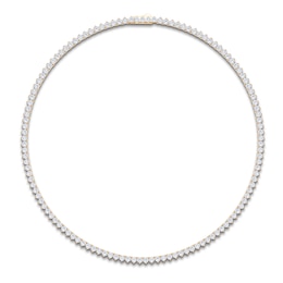 Lab-Grown Diamond Tennis Necklace 15 ct tw 14K Yellow Gold 17"