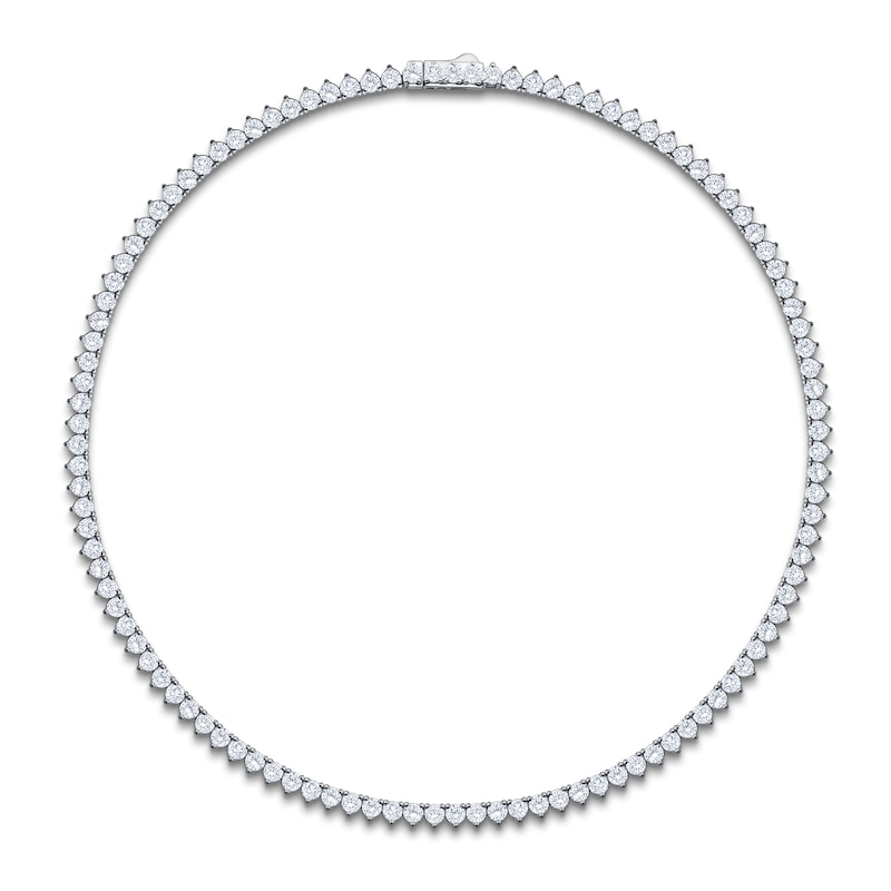 Main Image 1 of Lab-Grown Diamond Tennis Necklace 20 ct tw 14K White Gold 17"