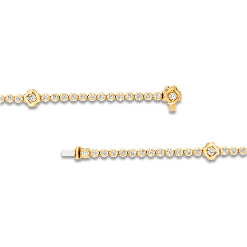 Main Image 3 of Unspoken Diamond Tennis Bracelet 1 ct tw 14K Yellow Gold 7"