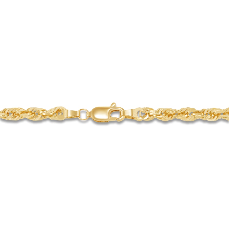 Main Image 2 of Glitter Rope Chain Necklace 3.3mm Solid 14K Yellow Gold 22"