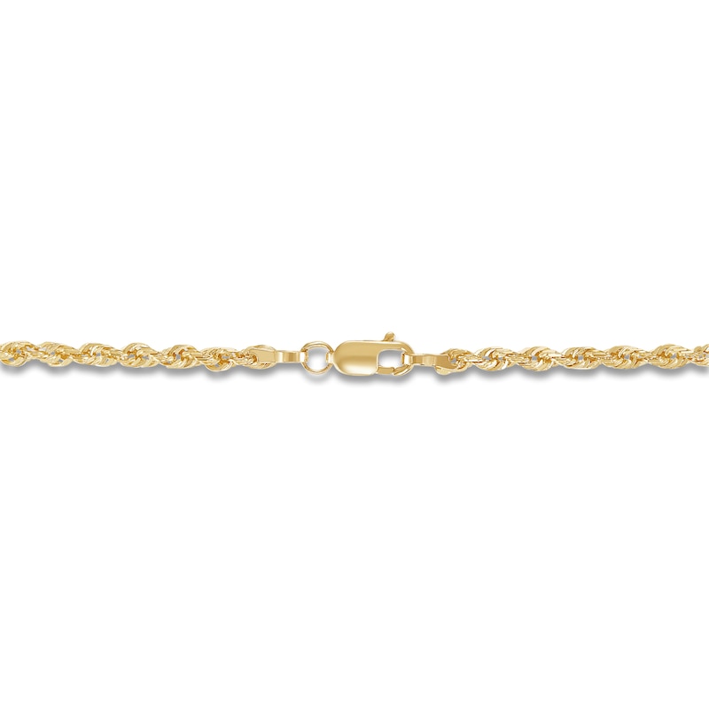 Main Image 2 of Glitter Rope Chain Necklace 2.4mm Solid 14K Yellow Gold 24"