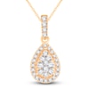 Thumbnail Image 1 of Diamond Pendant Necklace 1/4 ct tw Round 14K Yellow Gold 19"
