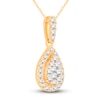 Thumbnail Image 2 of Diamond Pendant Necklace 1/4 ct tw Round 14K Yellow Gold 19"