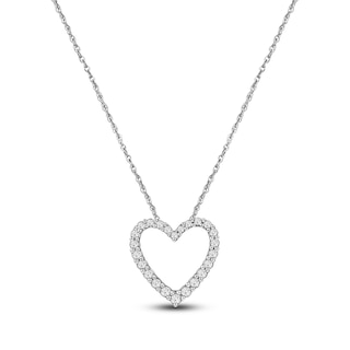 Jared Signature Lab-Grown Diamond Heart Outline Necklace 1/2 ct tw 14K White Gold 18"