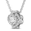 Thumbnail Image 2 of Unspoken Diamond Halo Necklace 1-1/4 ct tw 14K White Gold 18"