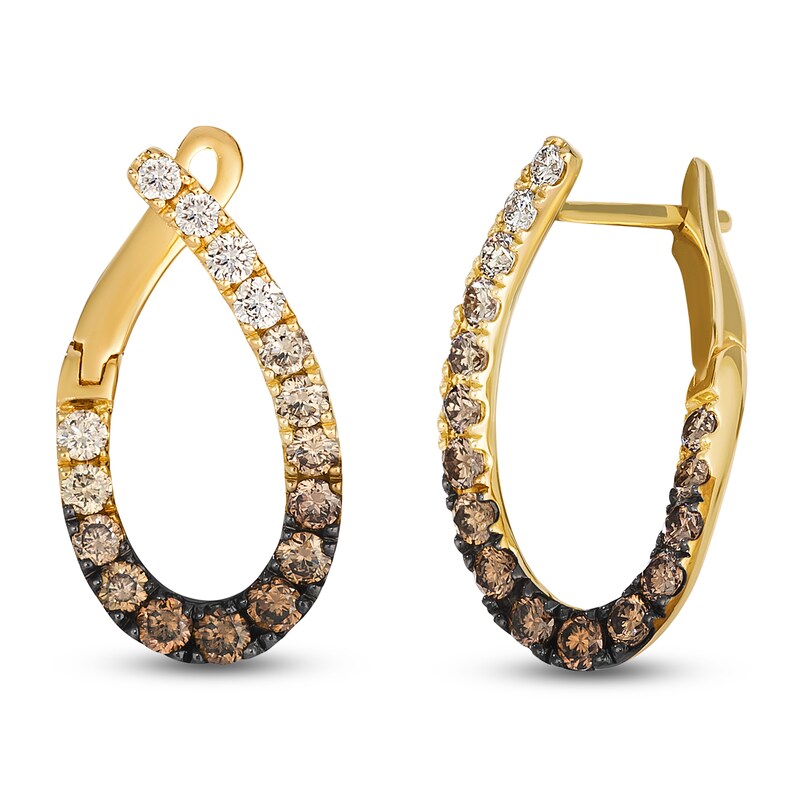Main Image 2 of Le Vian Chocolate Ombré Diamond Teardrop Twist Earrings 7/8 ct tw 14K Honey Gold