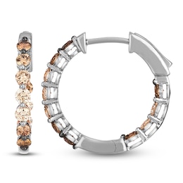 Le Vian Chocolate Ombré Diamond Inside-Out Hoop Earrings 1-1/6 ct tw 14K Vanilla Gold