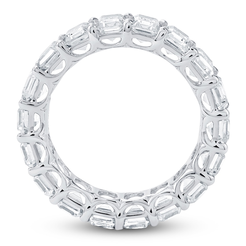 Main Image 2 of Certified Emerald-Cut Diamond Eternity Band 7-5/8 to 9-5/8 ct tw Platinum