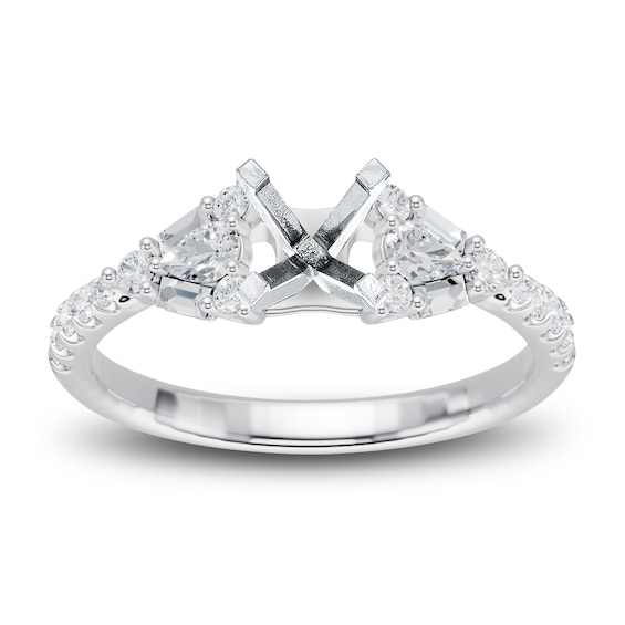 Chosen Certified Baguette, Pear & Round-Cut Diamond Engagement Ring Setting 1/2 ct tw 14K White Gold