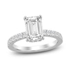 Thumbnail Image 1 of Emerald-Cut Lab-Grown Diamond Hidden Halo Engagement Ring 2-1/2 ct tw 14K White Gold