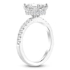 Thumbnail Image 2 of Emerald-Cut Lab-Grown Diamond Hidden Halo Engagement Ring 2-1/2 ct tw 14K White Gold