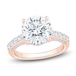 Round-Cut Lab-Grown Diamond Hidden Halo Engagement Ring 4-3/4 ct tw 14K Rose Gold