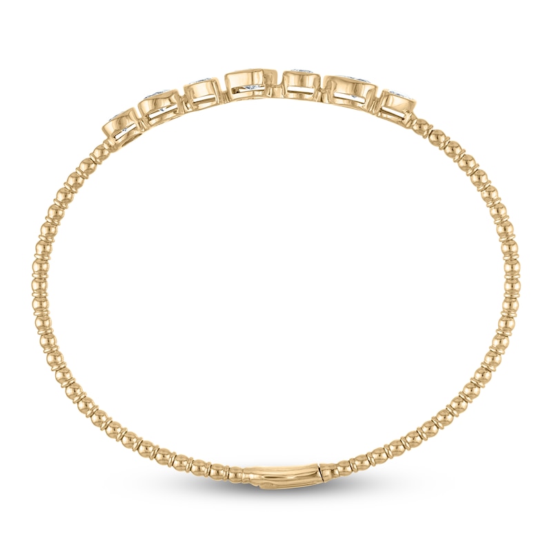 Main Image 2 of Jared Signature Bezel-Set Multi-Shape Lab-Grown Diamond Bangle Bracelet 3 ct tw 14K Yellow Gold