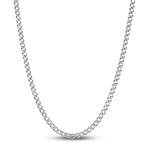 5.3mm Diamond-Cut Curb Chain Necklace Solid Sterling Silver 20"