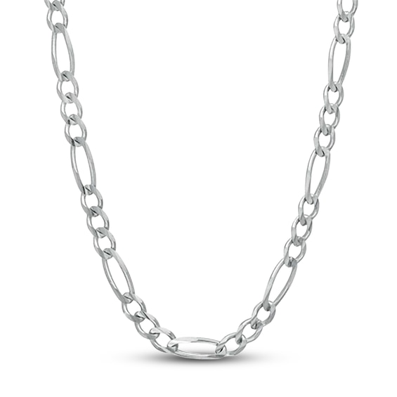 6.5mm Diamond-Cut Figaro Chain Necklace Solid Sterling Silver 24"
