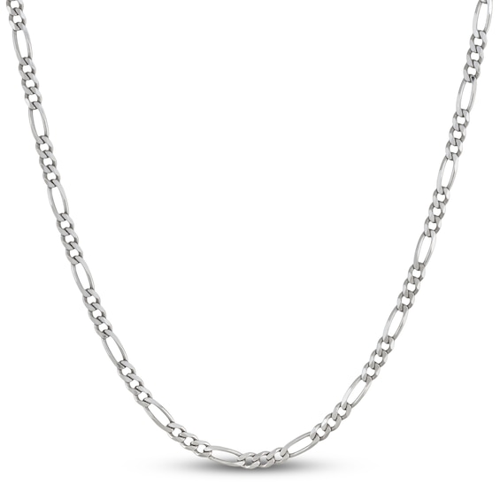 5.6mm Diamond-Cut Figaro Chain Necklace Solid Sterling Silver 24"