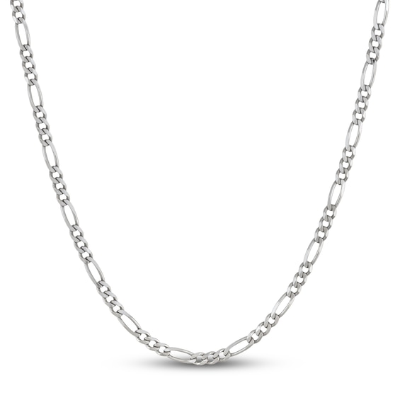 5.6mm Diamond-Cut Figaro Chain Necklace Solid Sterling Silver 20"