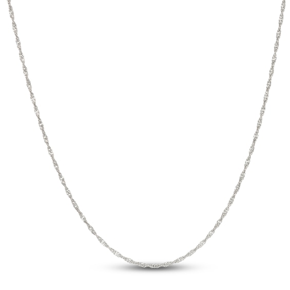 2mm Diamond-Cut Singapore Chain Necklace Solid Sterling Silver 20"