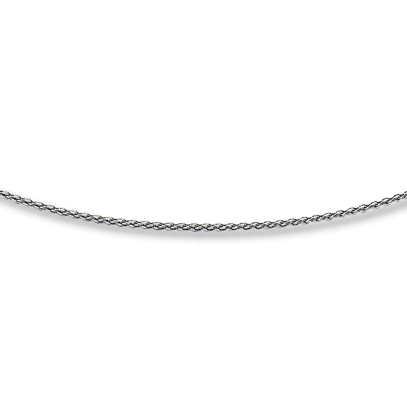 Solid Wheat Chain 14K White Gold 18" Length 1mm