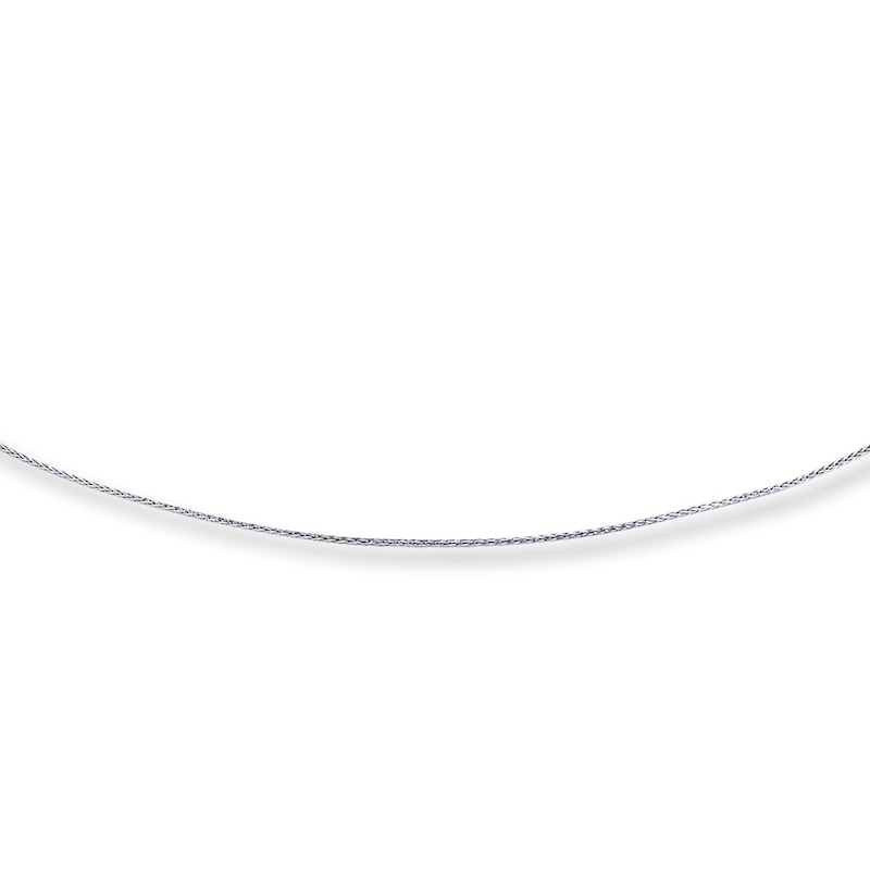 Main Image 1 of Adjustable Solid Wheat Chain 14K White Gold 16"-20" Length 0.85mm