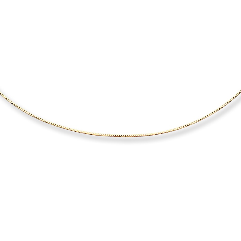 Main Image 1 of Adjustable Solid Box Chain 14K Yellow Gold 16"-20" Length 0.8mm