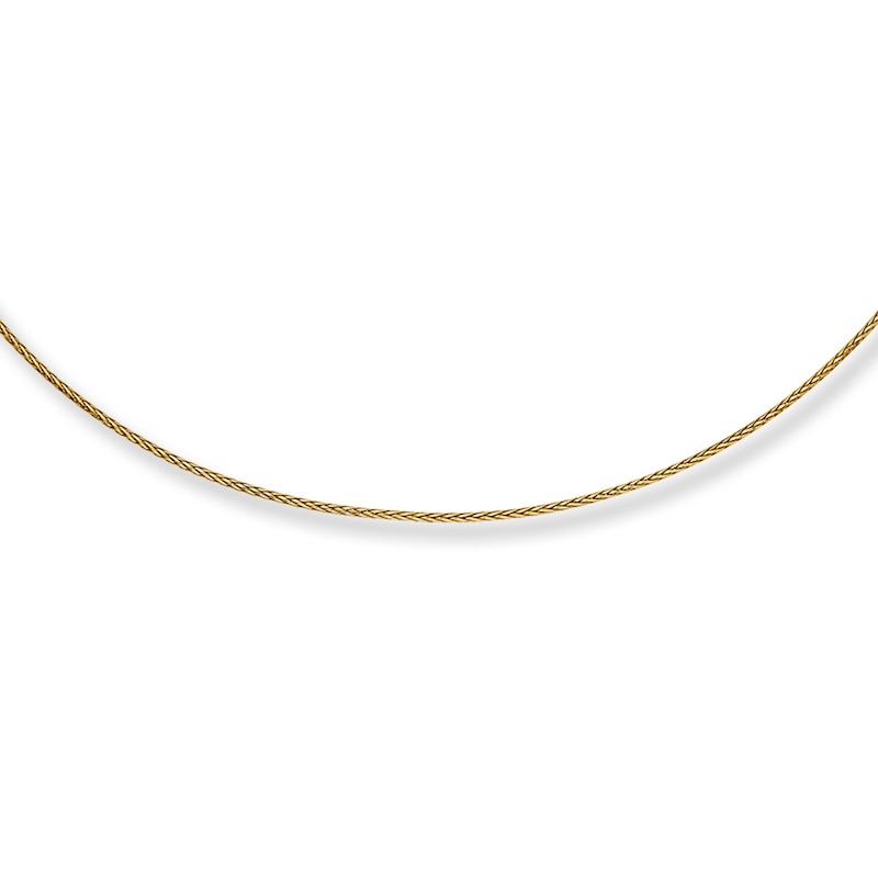 Main Image 1 of Adjustable Solid Wheat Chain 14K Yellow Gold 16"-20" Length 1.25mm
