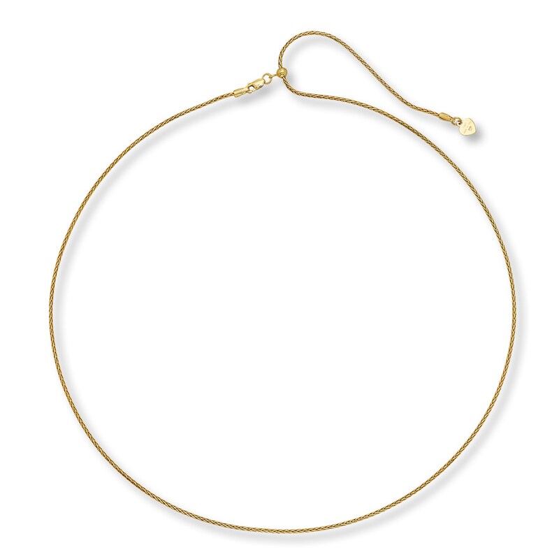 Main Image 2 of Adjustable Solid Wheat Chain 14K Yellow Gold 16"-20" Length 1.25mm