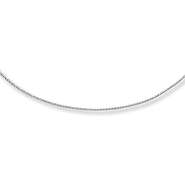 Adjustable Solid Wheat Chain 14K White Gold 16"-20" Length 1.25mm