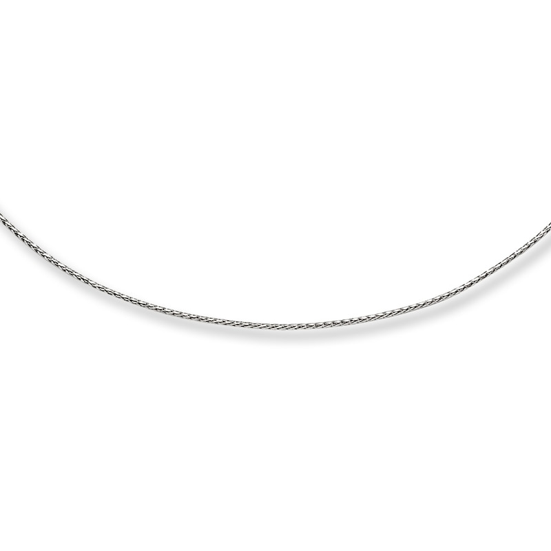 Main Image 1 of Adjustable Solid Wheat Chain 14K White Gold 16&quot;-20&quot; Length 1.25mm