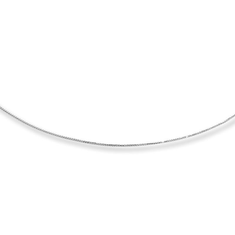 Main Image 1 of Round Solid Wheat Chain 14K White Gold 18" Length 0.75mm