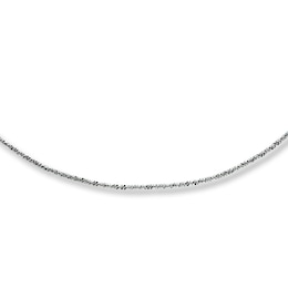 Adjustable Solid Necklace 14K White Gold 16"-20" Length 1.65mm