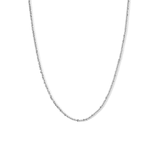 Adjustable Solid Necklace 14K White Gold 16"-20" Length 1.65mm