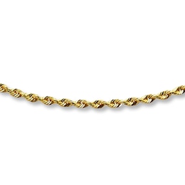 Solid Rope Chain Necklace 14K Yellow Gold 18" Length 1.5mm