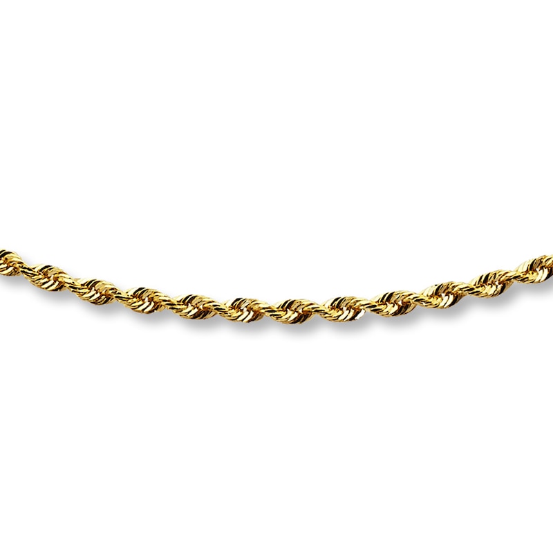 Solid Rope Chain Necklace 14K Yellow Gold 18" Length 1.5mm