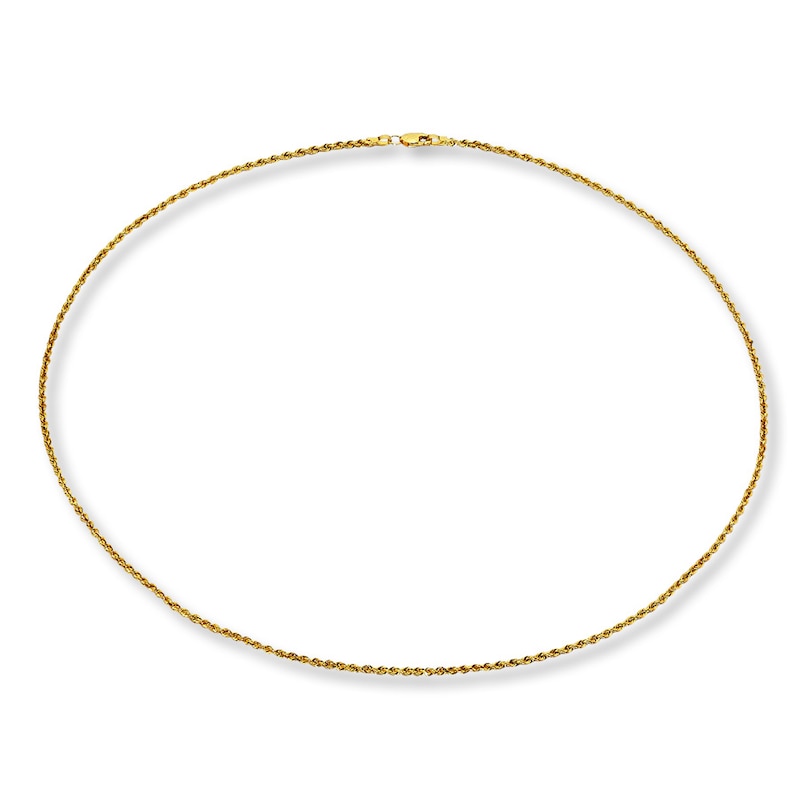 Main Image 2 of Solid Rope Chain Necklace 14K Yellow Gold 18" Length 1.5mm