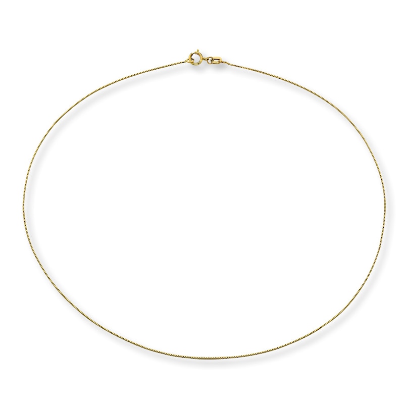 Main Image 2 of Solid Box Chain 14K Yellow Gold 18" Length 0.8mm