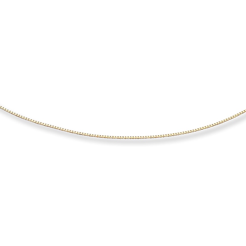 Solid Box Chain 14K Yellow Gold 18" Length 0.5mm