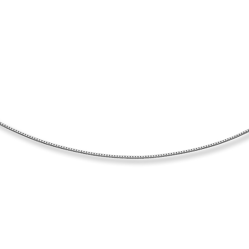 Solid Box Chain 14K White Gold 16" Length 0.5mm
