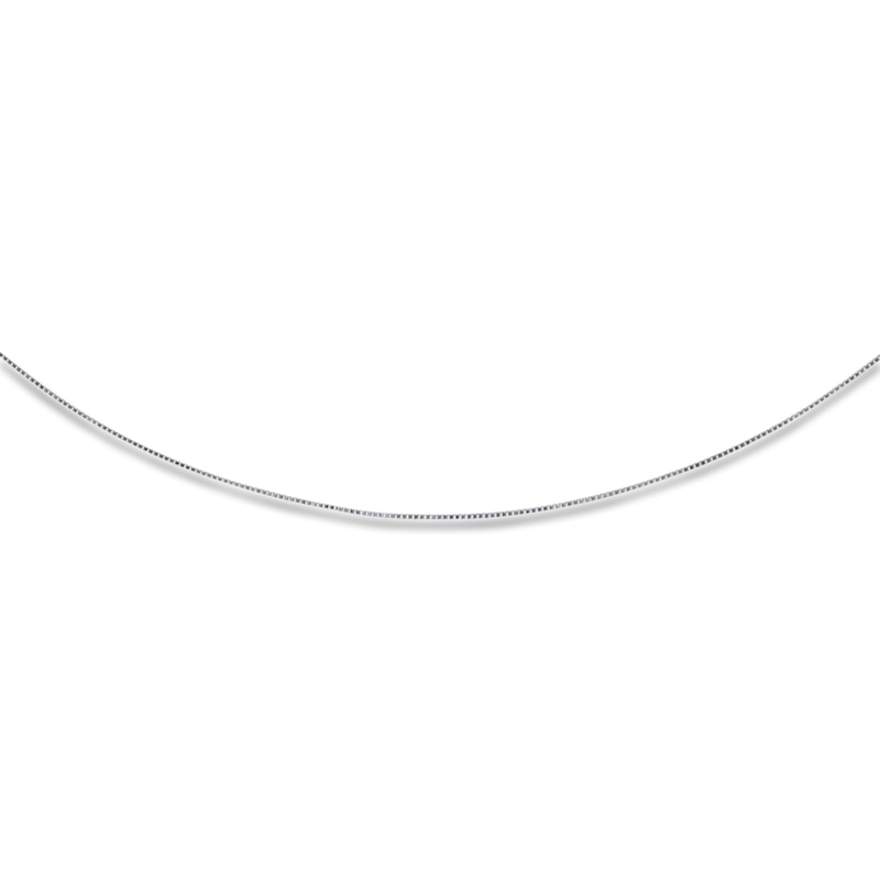 Solid Box Chain 10K White Gold 16-20" Adjustable Length 1mm