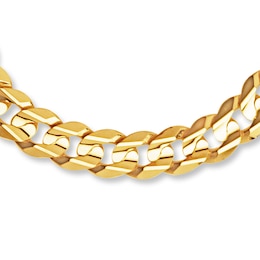 Solid Curb Bracelet 10K Yellow Gold 9-inch Length