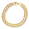 Thumbnail Image 2 of Solid Curb Bracelet 10K Yellow Gold 9-inch Length