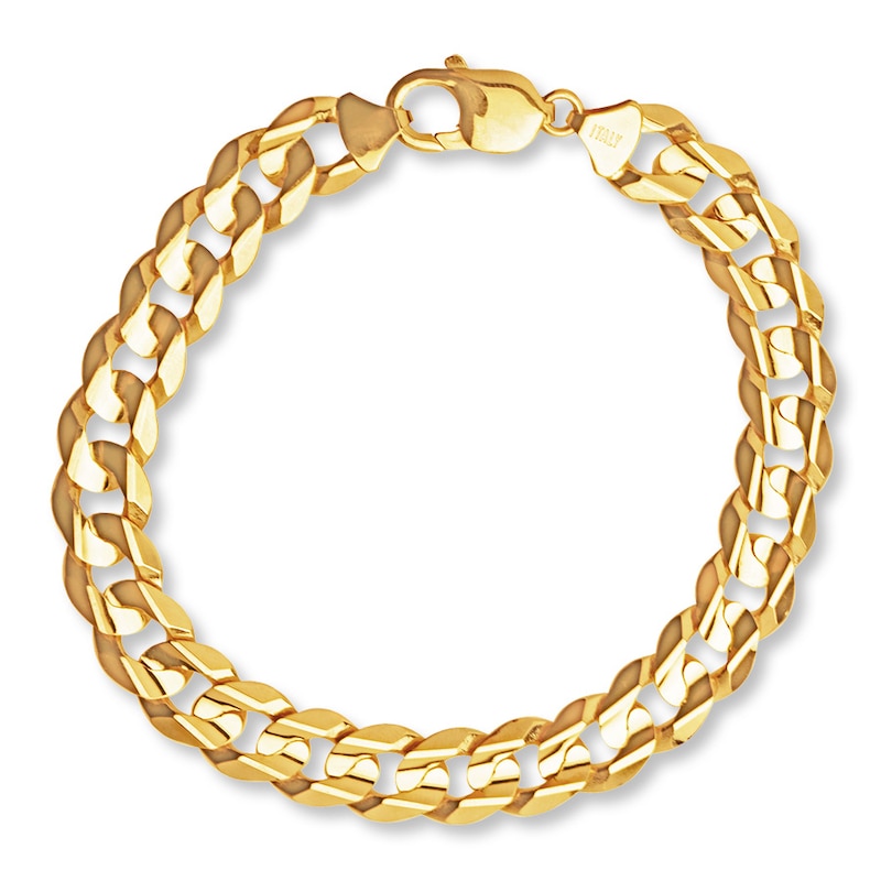 Solid Curb Bracelet 10K Yellow Gold 9-inch Length
