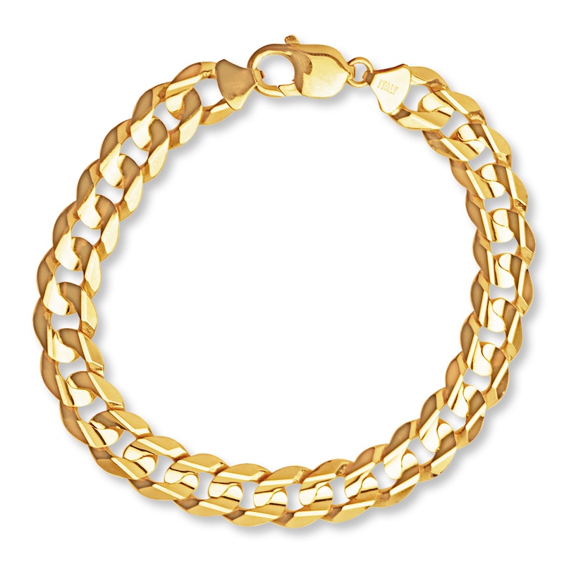 Main Image 2 of Solid Curb Bracelet 10K Yellow Gold 9-inch Length