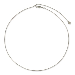 Solid Franco Chain Necklace 10K White Gold 20-inch Adjustable 1mm