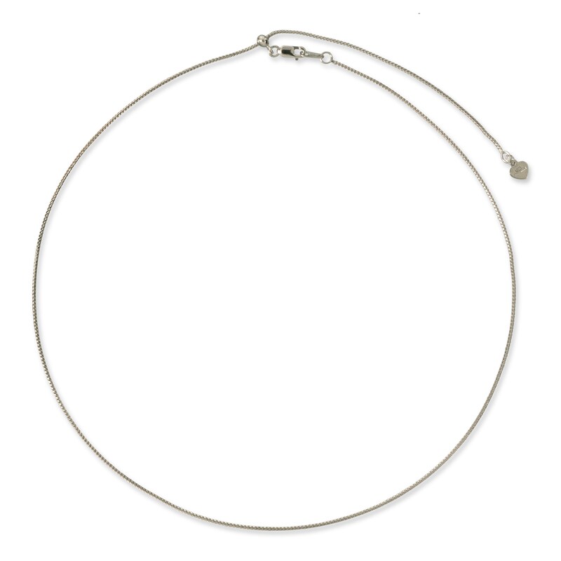 Main Image 1 of Solid Franco Chain Necklace 10K White Gold 20-inch Adjustable 1mm