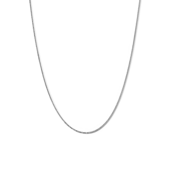 Solid Square Wheat Chain 10K White Gold 20" Adjustable 0.85mm