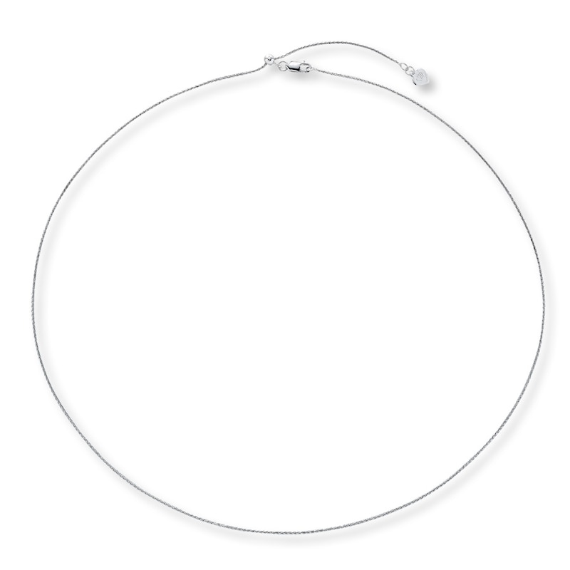 Main Image 2 of Solid Square Wheat Chain 10K White Gold 20" Adjustable 0.85mm
