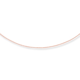 Solid Square Wheat Chain 10K Rose Gold 20" Adjustable 0.85mm