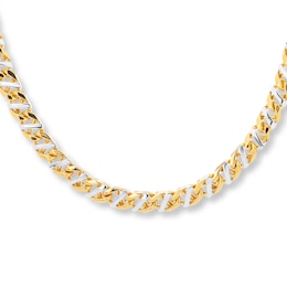 Solid Mariner Link Necklace 10K Two-Tone Gold 22&quot; Length
